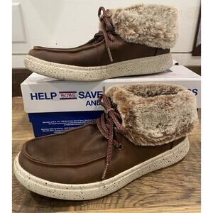 Bobs From Skechers Size 7.5 Booties 113443/BRN Skipper Hang Glider Memory Foam